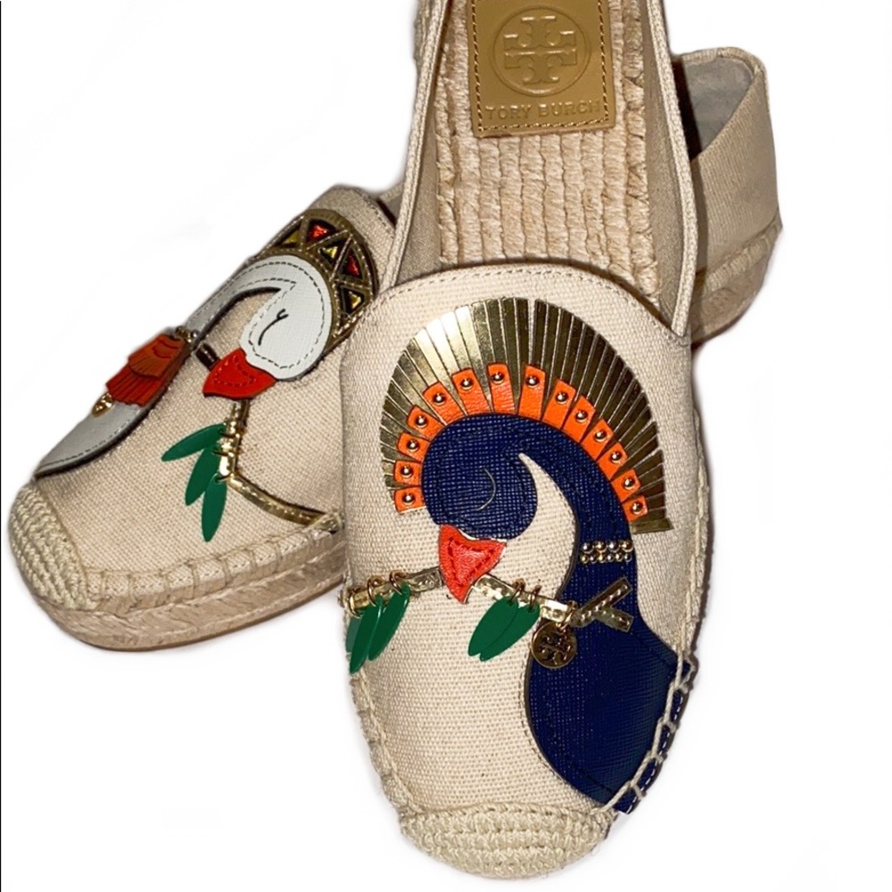 NIB Tory Burch Parrot Espadrille Dulce de Leche - Picture 3 of 8